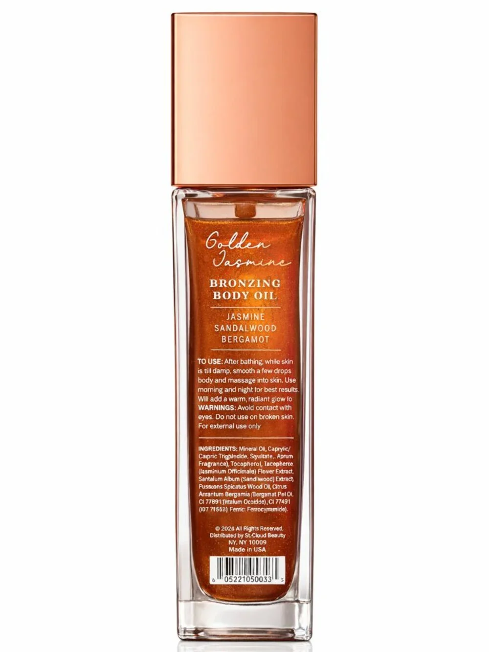 St. Cloud Warm Glow Body Oil Golden Jasmine 4oz Bronzing Body Oil